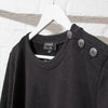 Chanel Black Camelia Cotton Drawstring Sweatshirt