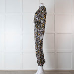 Ridley Black Multi Colour Floral Print Silk Jumpsuit