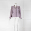 The New Society Cream Purple Flowers Frill Trim Shirt