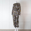 Ridley Black Multi Colour Floral Print Silk Jumpsuit