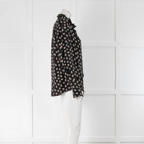 Isabel Marant  Black Top With Beige Floral Print