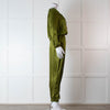 Ridley Green Silk Satin Long Sleeve Jumpsuit