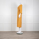 Haight Mustard  Yellow Wrap Dress with 3/4 Sleeves
