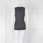 Issey Miyake Pleats Please Grey Pleated Sleeveless Top