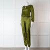 Ridley Green Silk Satin Long Sleeve Jumpsuit