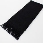 Saint Laurent Fringed Scarf With Logo interwoven