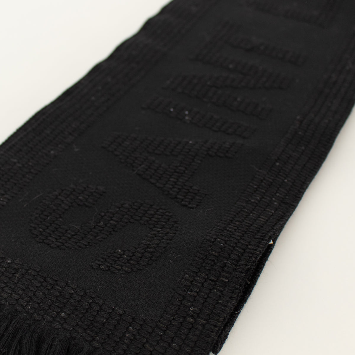 Saint Laurent Fringed Scarf With Logo interwoven