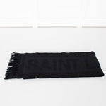 Saint Laurent Fringed Scarf With Logo interwoven