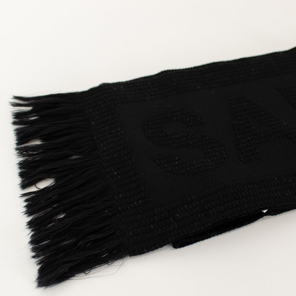 Saint Laurent Fringed Scarf With Logo interwoven