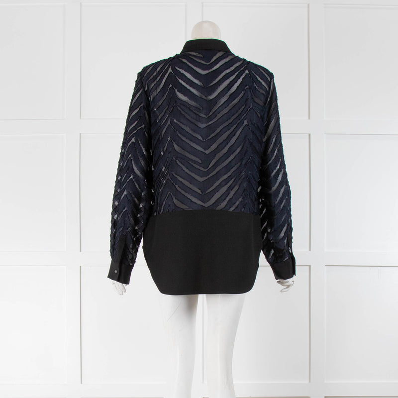 Phillip Lim Navy Zebra Slash Shirt
