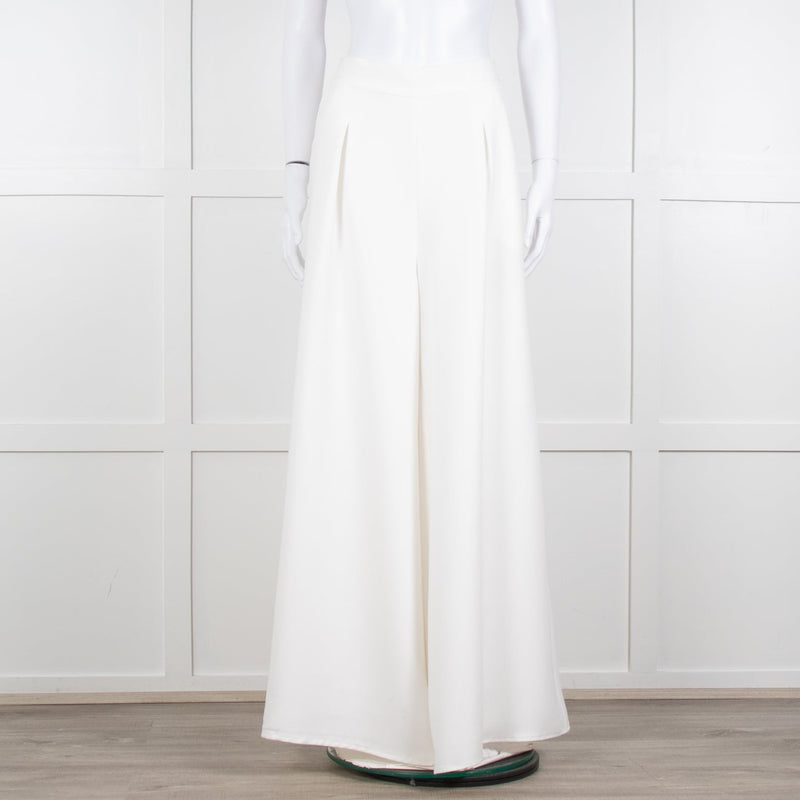 Catherine Deane White Tailored Wide Leg Trousers