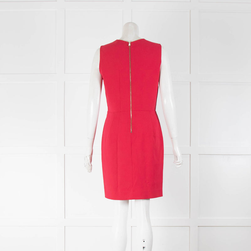 Sandro Raspberry Red Bow Detail Sleeveless Shift Dress