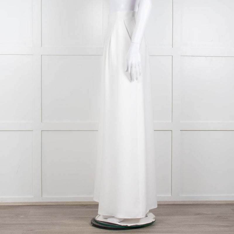 Catherine Deane White Tailored Wide Leg Trousers
