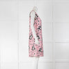 Diane Von Furstenberg Pink Black  Floral Print Shift Dress