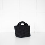 Naghedi Black Woven Small St Barths Top Handle Tote Bag