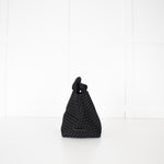 Naghedi Black Woven Small St Barths Top Handle Tote Bag