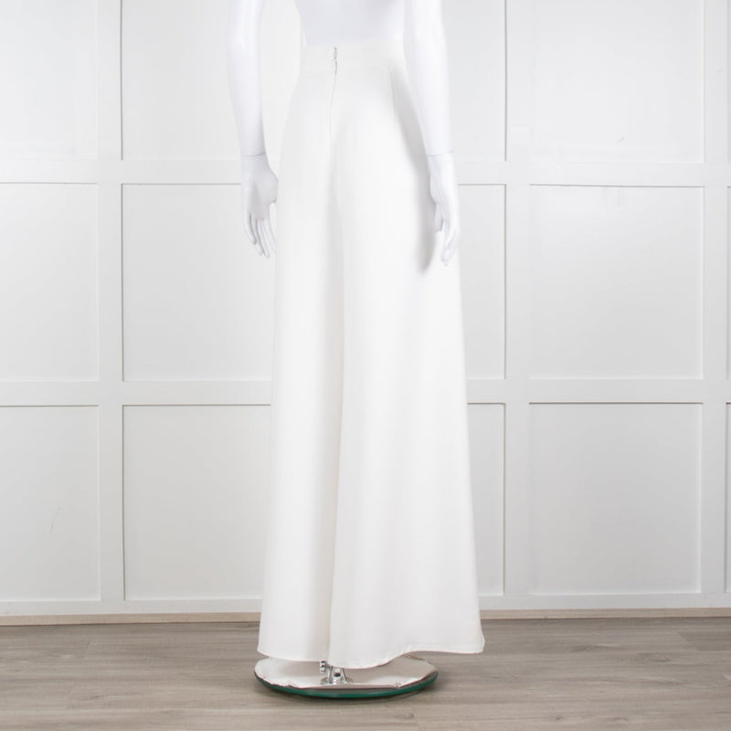 Catherine Deane White Tailored Wide Leg Trousers