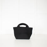 Naghedi Black Woven Small St Barths Top Handle Tote Bag