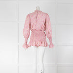 BEC + BRIDGE Pink Cream Red Flower Print Elasticated Mini Dress