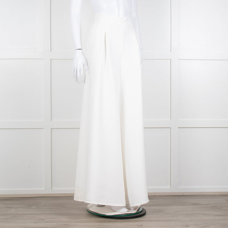 Catherine Deane White Tailored Wide Leg Trousers
