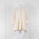 Shona Joy Cream Broderie Tiered Mini Dress
