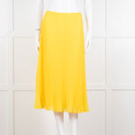 Polo Ralph Lauren Bright Yellow Pleated Midi Skirt