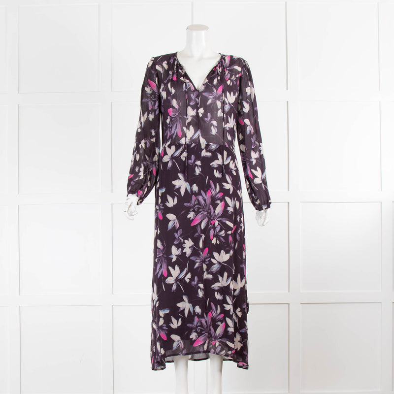 Bella Dahl Purple Floral Maxi Dress