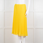 Polo Ralph Lauren Bright Yellow Pleated Midi Skirt
