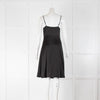 The Kooples Black Satin Spaghetti Strap Short Dress