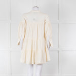 Shona Joy Cream Broderie Tiered Mini Dress