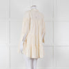 Shona Joy Cream Broderie Tiered Mini Dress
