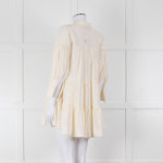 Shona Joy Cream Broderie Tiered Mini Dress