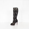 Christian Louboutin Black Lace Knee Boots