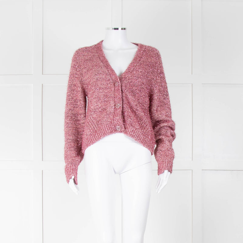 Pink sparkle cardigan shop