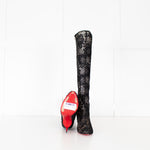 Christian Louboutin Black Lace Knee Boots