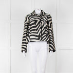 Paule Ka Black and Cream Zebra Frock Jacket