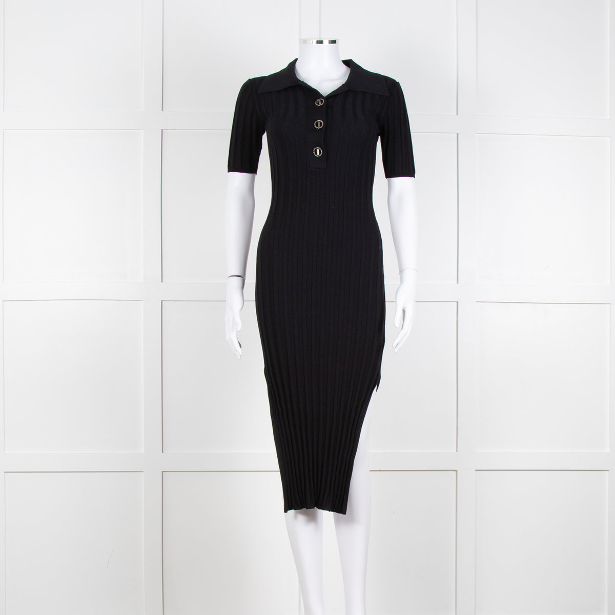 Magali Pascal Black Rib Knit Alanis Dress