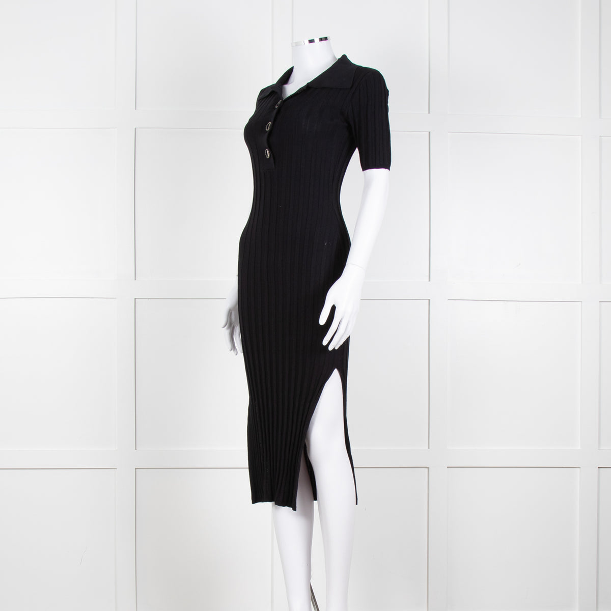 Magali Pascal Black Rib Knit Alanis Dress