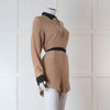 Equipment Beige and Black Silk Collared Romper