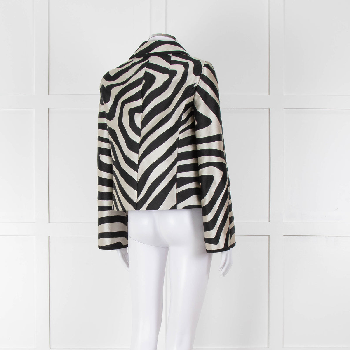 Paule Ka Black and Cream Zebra Frock Jacket