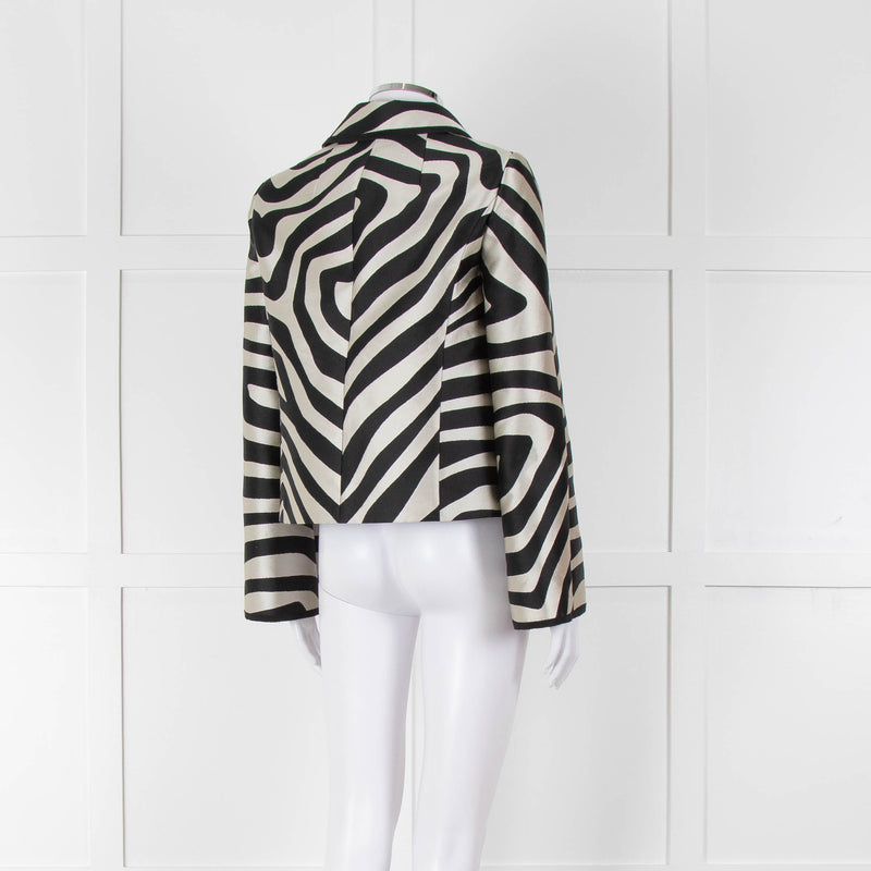 Paule Ka Black and Cream Zebra Frock Jacket