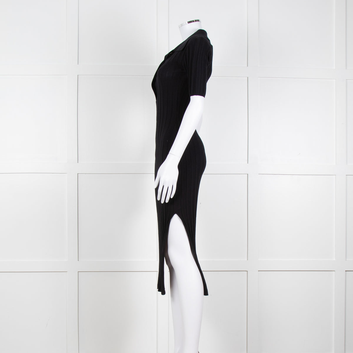 Magali Pascal Black Rib Knit Alanis Dress