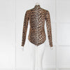 Ganni Leopard High Neck Body