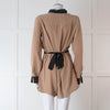 Equipment Beige and Black Silk Collared Romper