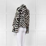 Paule Ka Black and Cream Zebra Frock Jacket
