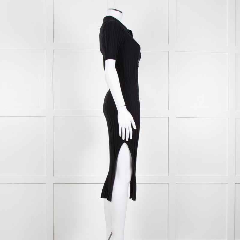 Magali Pascal Black Rib Knit Alanis Dress