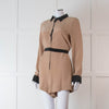 Equipment Beige and Black Silk Collared Romper