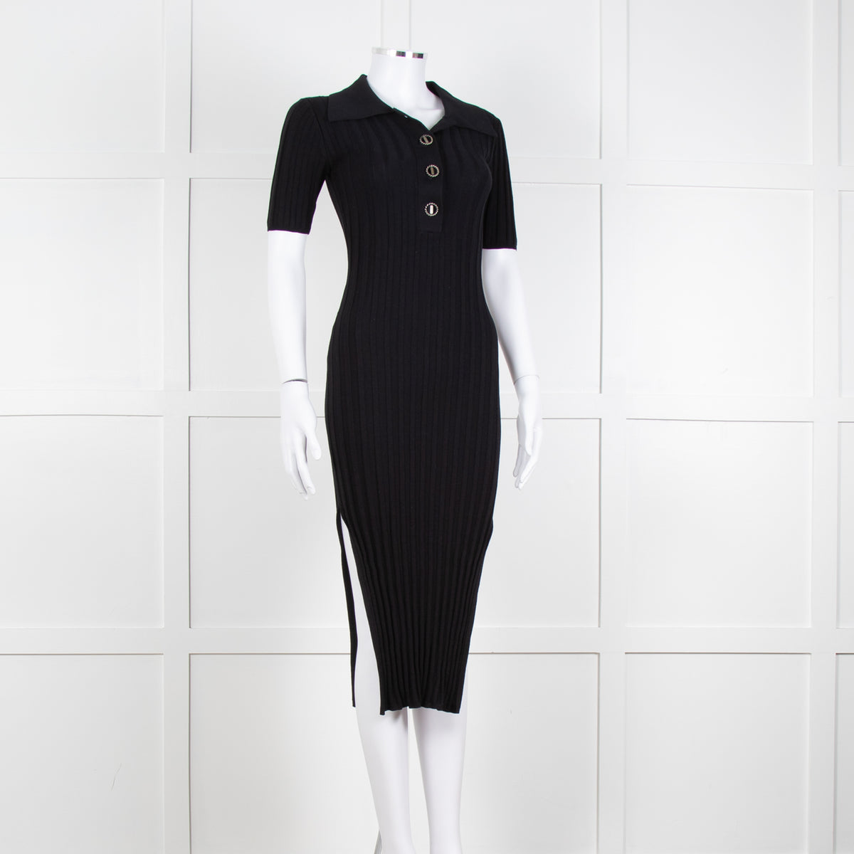 Magali Pascal Black Rib Knit Alanis Dress