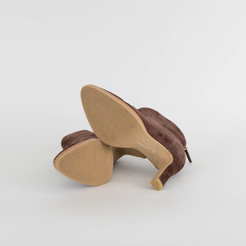 Lola Cruz Chocolate Brown Suede Shoe Boot