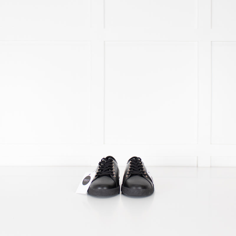 Dolce & Gabbana Black Leather Laceup Trainers